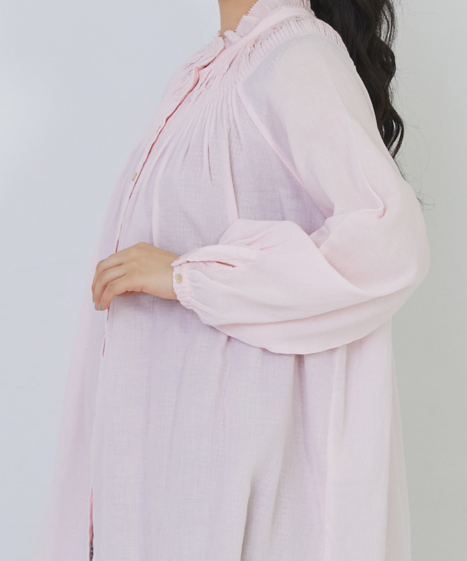 【congés payés】モスリンラウンドタックブラウス 詳細画像 ブラック 24