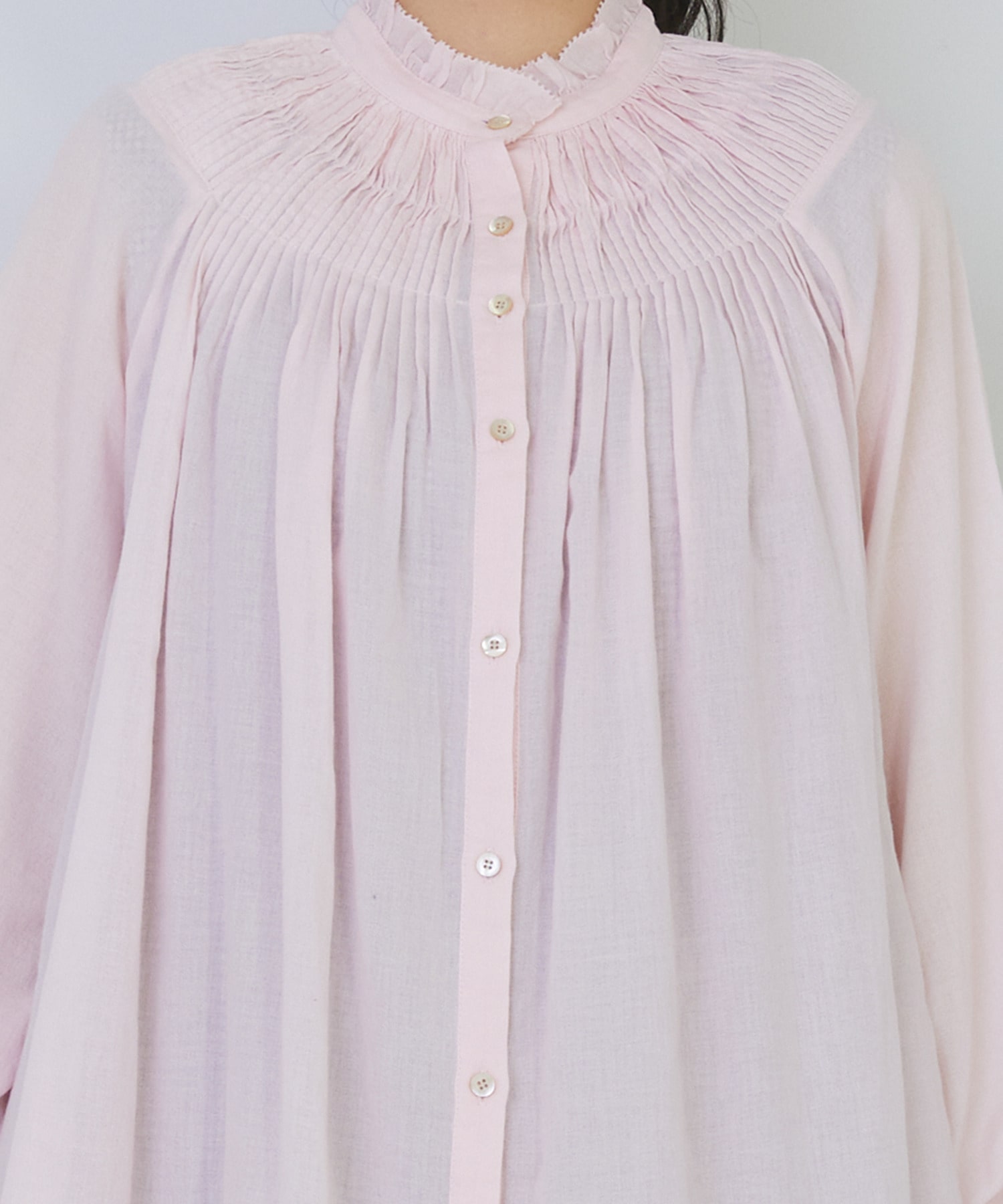 【congés payés】モスリンラウンドタックブラウス 詳細画像 ブラック 26