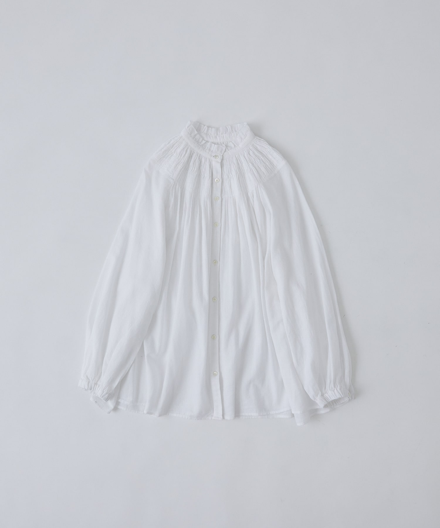 【congés payés】モスリンラウンドタックブラウス 詳細画像 オフホワイト 1