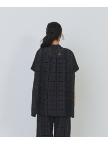 【congés payés】チェックエンブロイダリーチュニック 詳細画像 ブラック 14