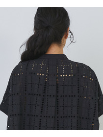 【congés payés】チェックエンブロイダリーチュニック 詳細画像 ブラック 16