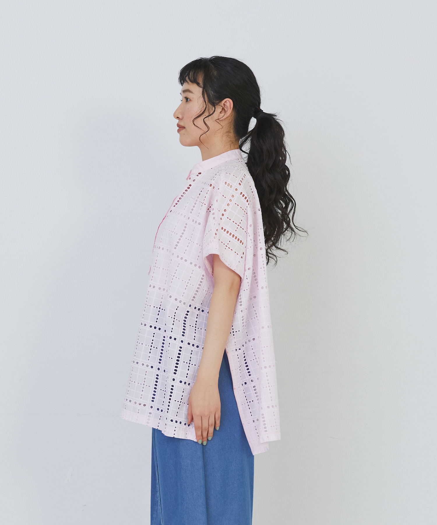 【congés payés】チェックエンブロイダリーチュニック 詳細画像 ブラック 6