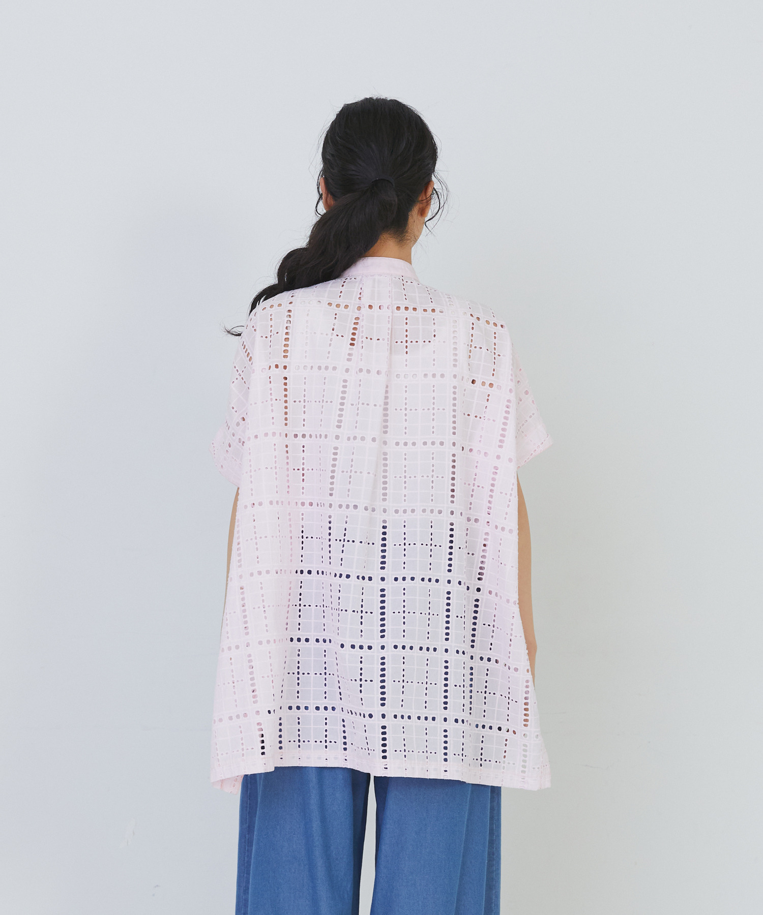 【congés payés】チェックエンブロイダリーチュニック 詳細画像 ブラック 7