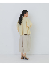 【congés payés】コットンリネンギャザーシャツ 詳細画像 イエロー 10