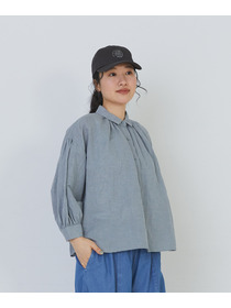 【congés payés】コットンリネンギャザーシャツ 詳細画像 イエロー 16