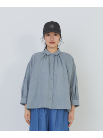 【congés payés】コットンリネンギャザーシャツ 詳細画像 イエロー 17