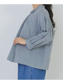 【congés payés】コットンリネンギャザーシャツ 詳細画像 イエロー 22