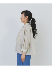 【congés payés】コットンリネンギャザーシャツ 詳細画像 イエロー 6