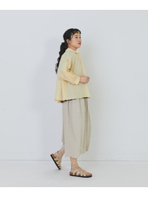【congés payés】コットンリネンギャザーシャツ 詳細画像 イエロー 9