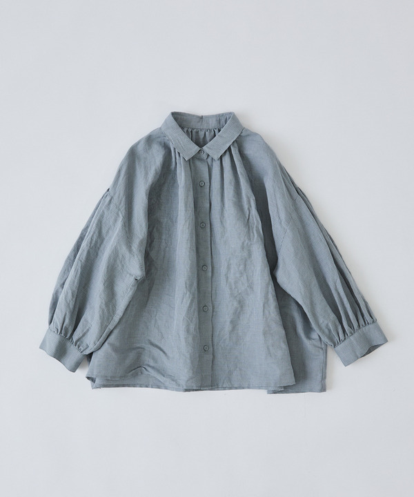 【congés payés】コットンリネンギャザーシャツ