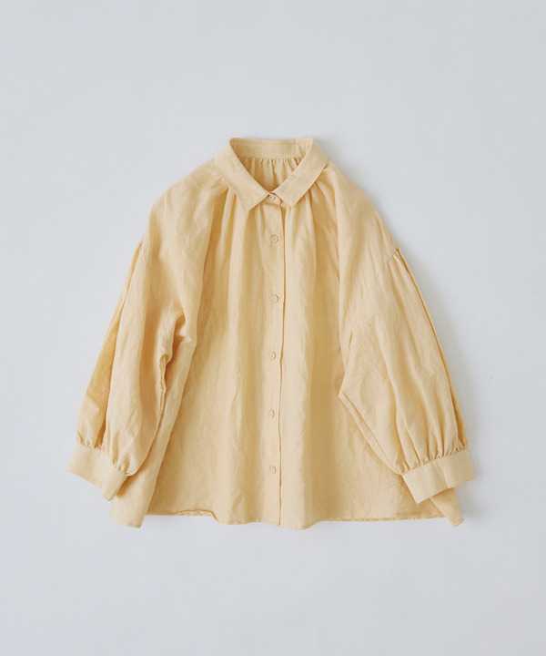 コットンリネンギャザーシャツ 詳細画像 イエロー 1