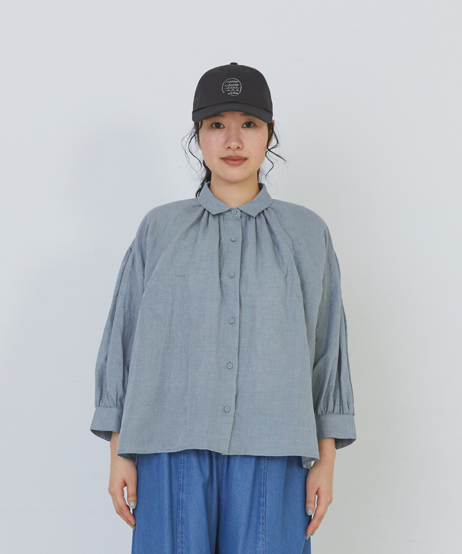 【congés payés】コットンリネンギャザーシャツ 詳細画像 イエロー 17