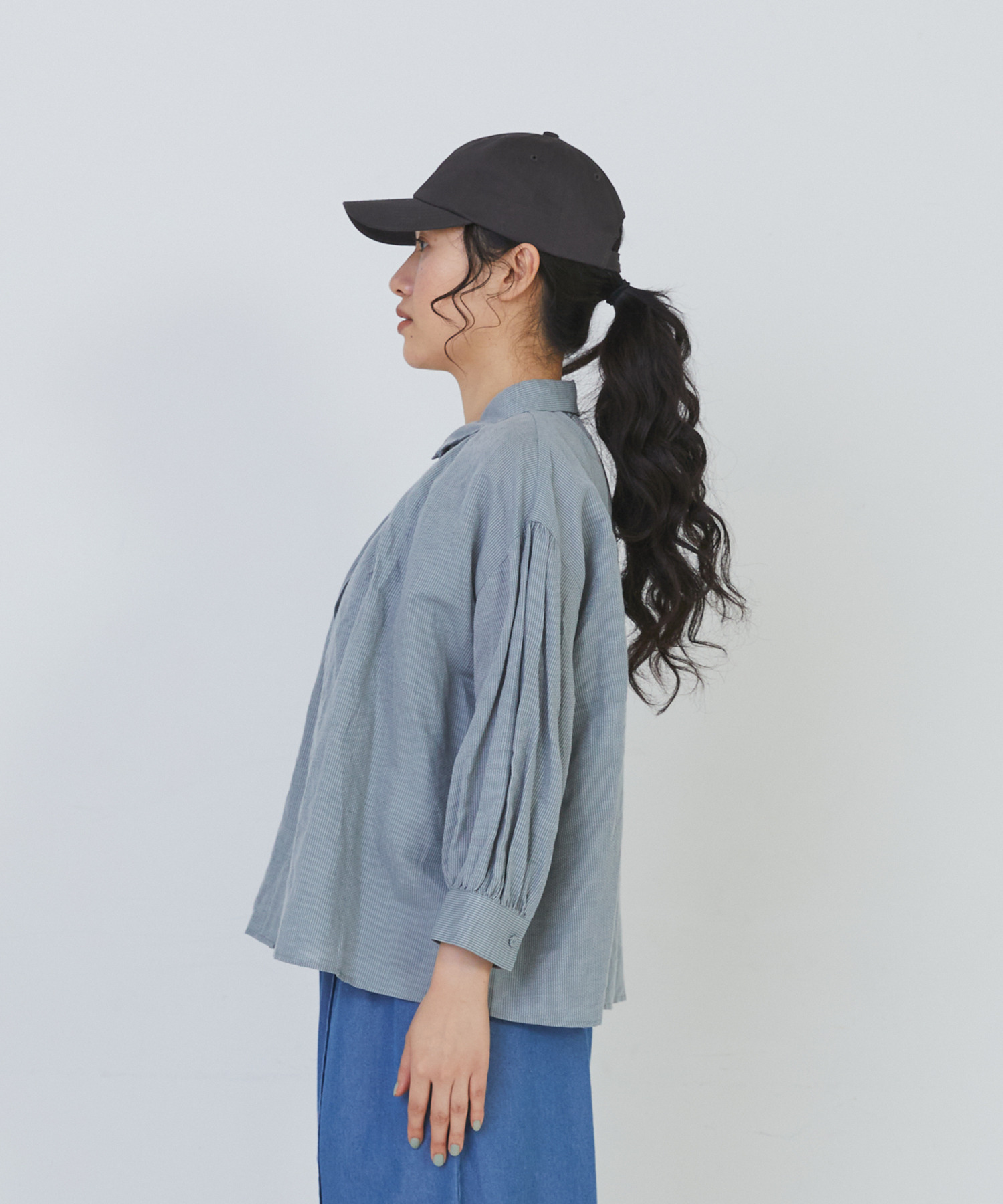 【congés payés】コットンリネンギャザーシャツ 詳細画像 イエロー 18