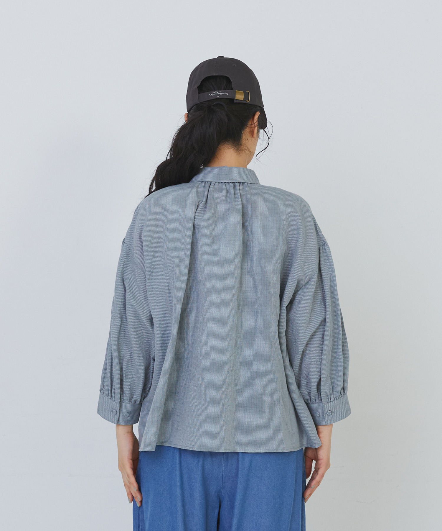 【congés payés】コットンリネンギャザーシャツ 詳細画像 イエロー 19