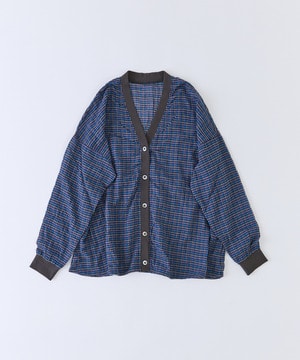 【congés payés】シャーリングカーディガンシャツ 詳細画像 ブルー系その他 1