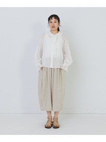 【congés payés】Kanocoさんコラボ　フリルブラウス 詳細画像 ブラック 1