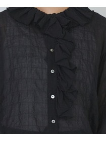 【congés payés】Kanocoさんコラボ　フリルブラウス 詳細画像 ブラック 27