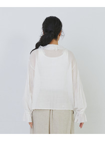 【congés payés】Kanocoさんコラボ　フリルブラウス 詳細画像 ブラック 8