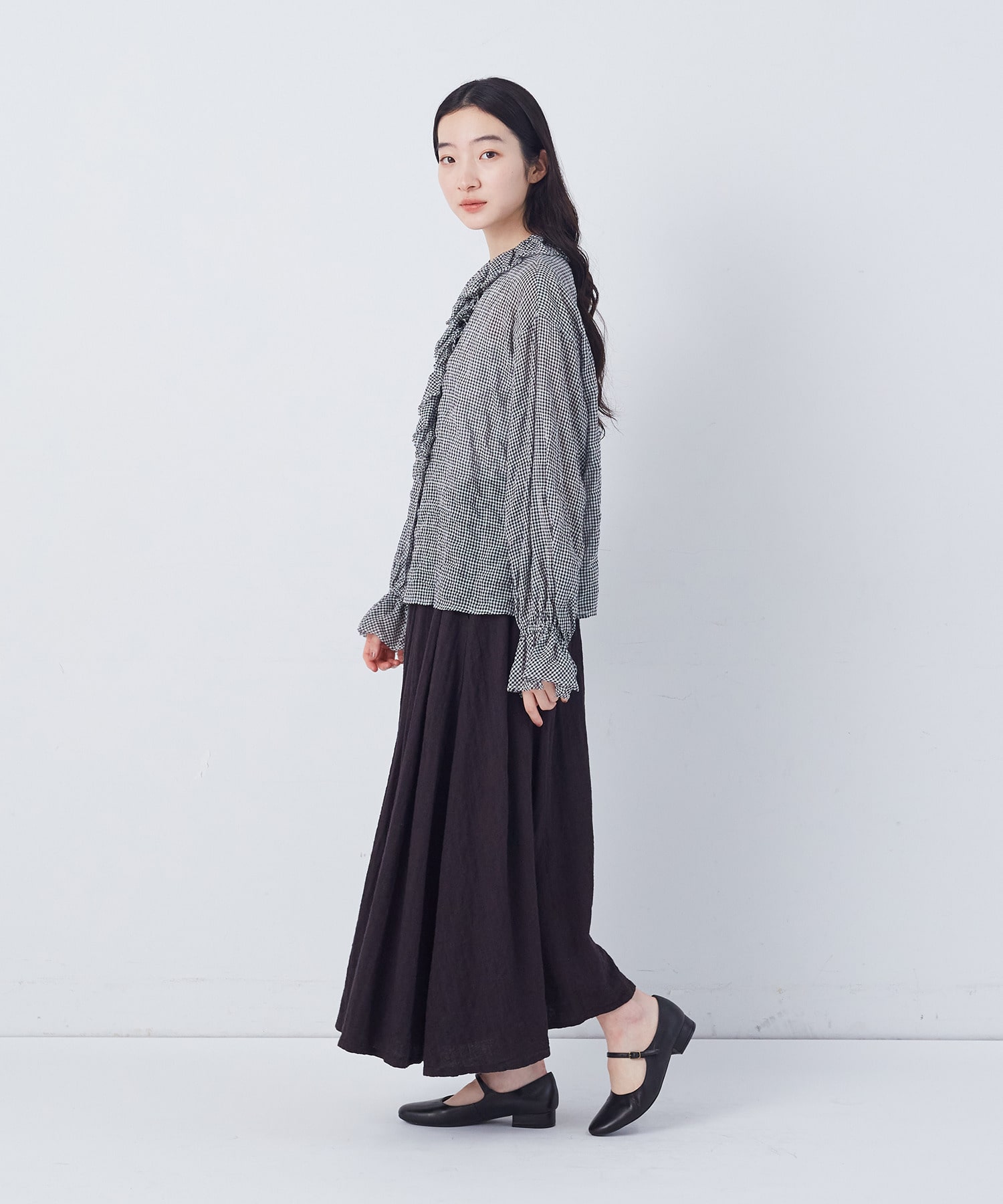 【congés payés】Kanocoさんコラボ　フリルブラウス 詳細画像 ブラック 10