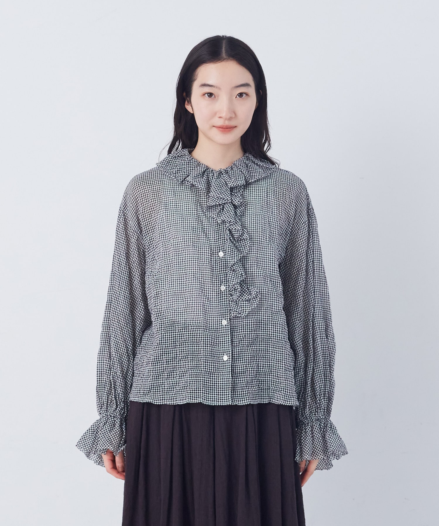 【congés payés】Kanocoさんコラボ　フリルブラウス 詳細画像 ブラック 14