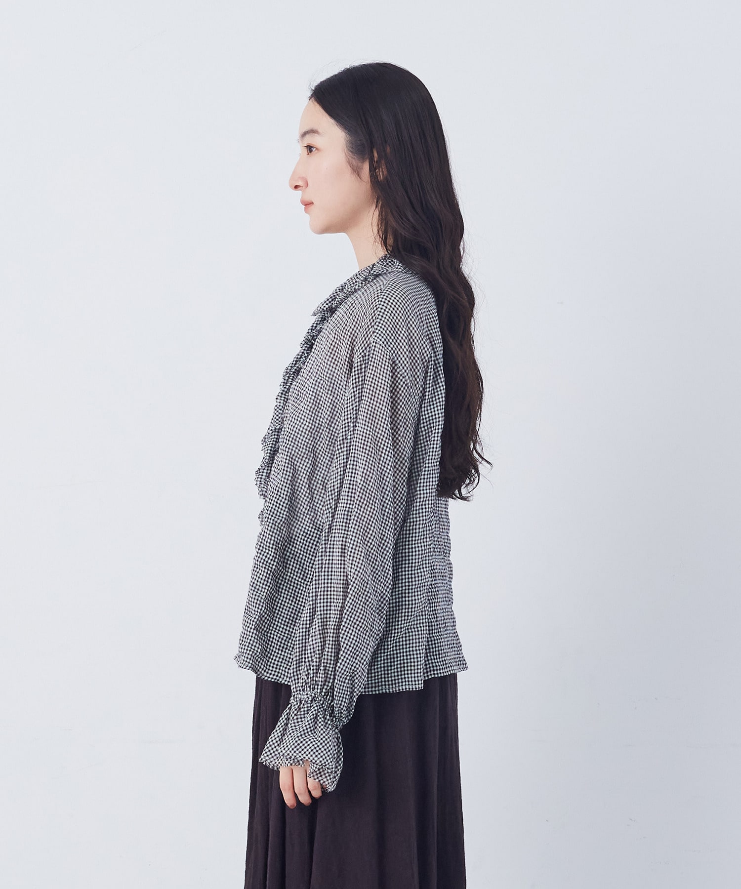 【congés payés】Kanocoさんコラボ　フリルブラウス 詳細画像 ブラック 15