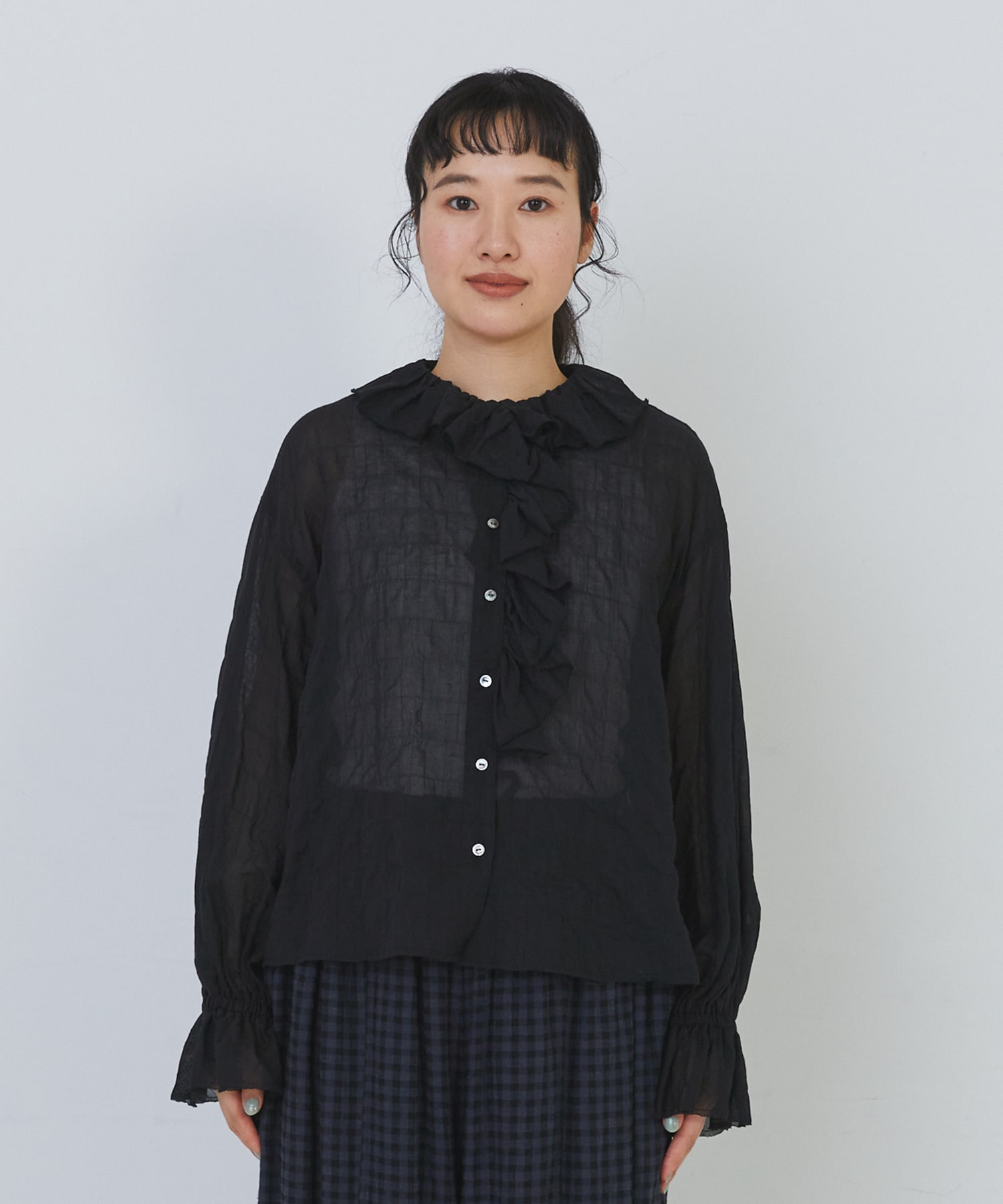 【congés payés】Kanocoさんコラボ　フリルブラウス 詳細画像 ブラック 21