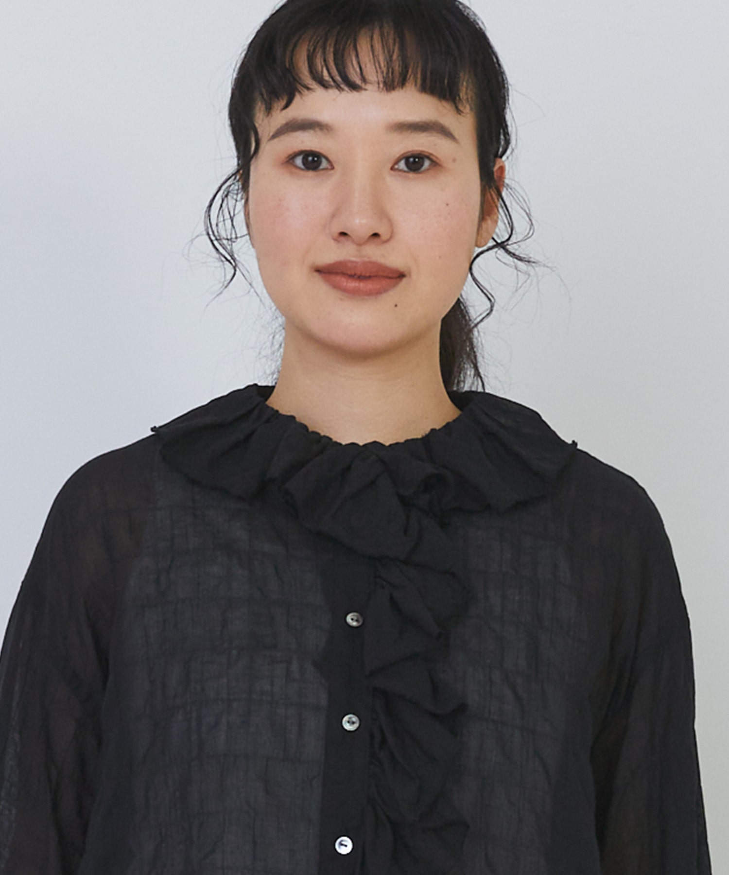 【congés payés】Kanocoさんコラボ　フリルブラウス 詳細画像 ブラック 24