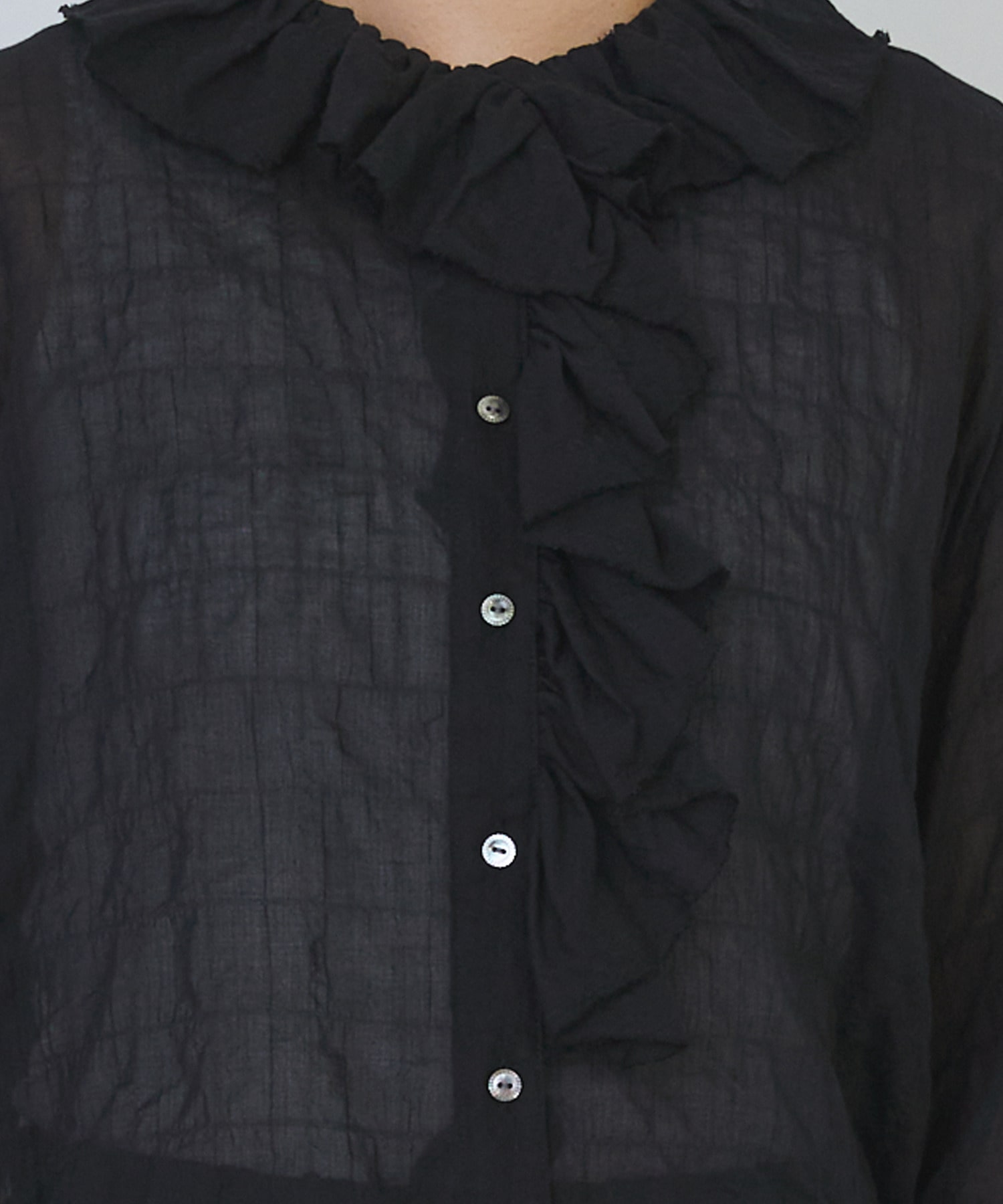 【congés payés】Kanocoさんコラボ　フリルブラウス 詳細画像 ブラック 27