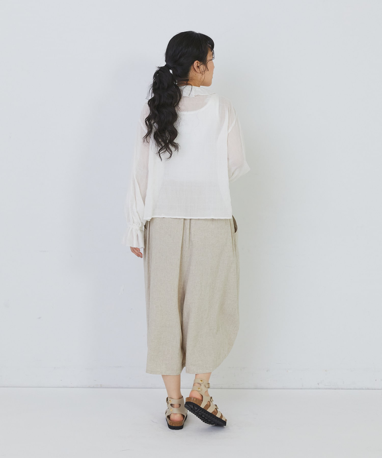 【congés payés】Kanocoさんコラボ　フリルブラウス 詳細画像 ブラック 3