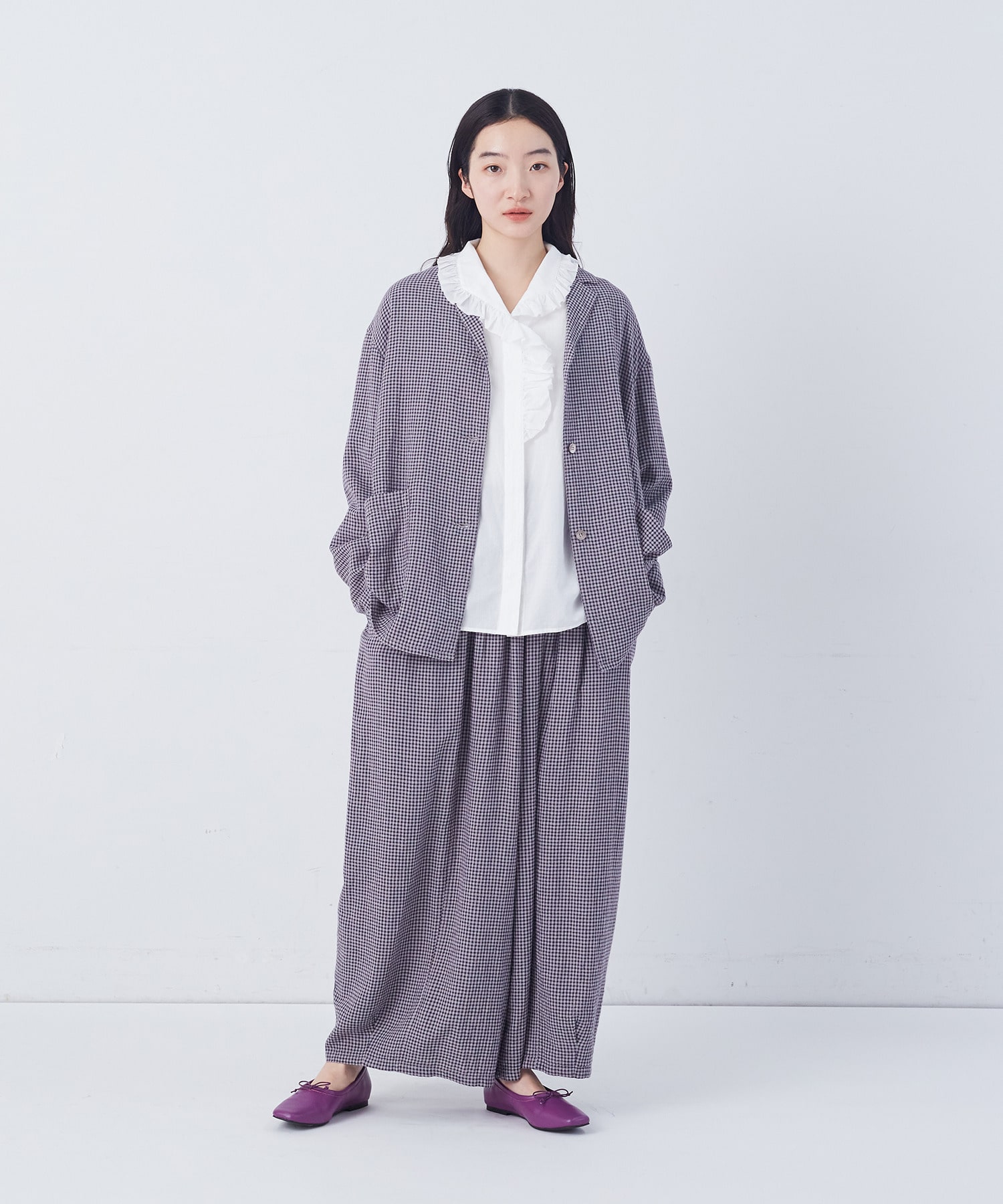 【congés payés】Kanocoさんコラボ　フリルブラウス 詳細画像 ブラック 4