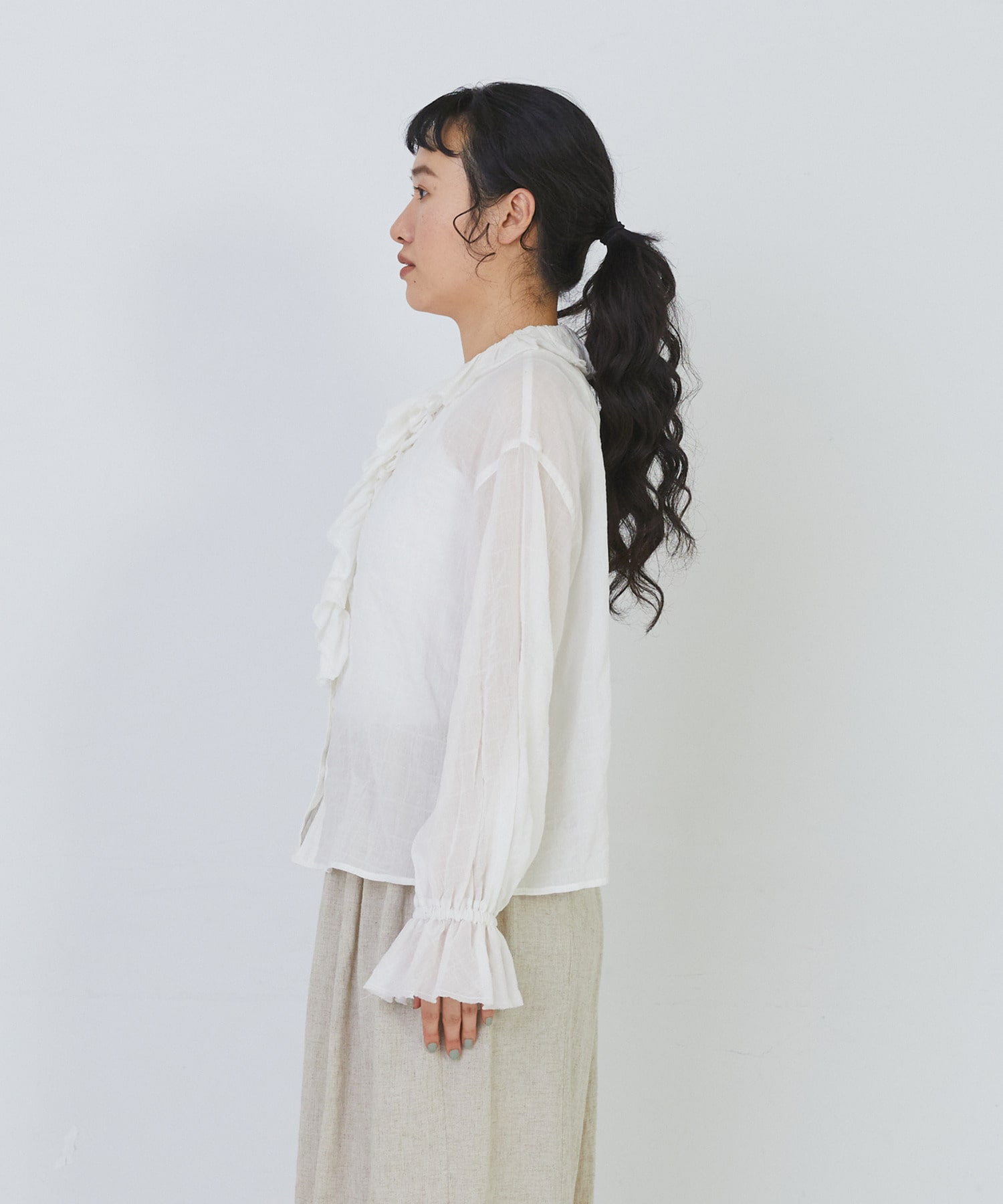 【congés payés】Kanocoさんコラボ　フリルブラウス 詳細画像 ブラック 7