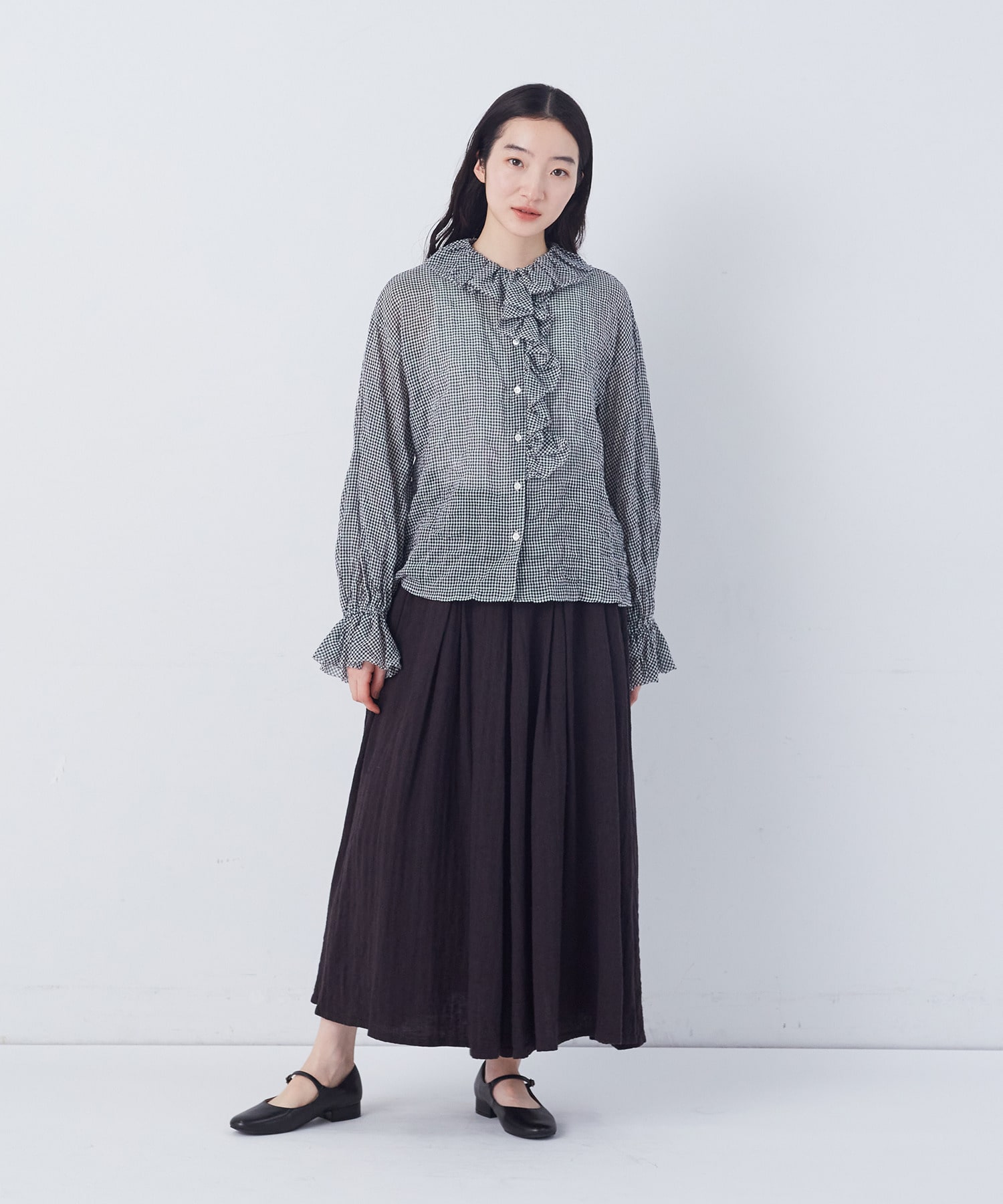 【congés payés】Kanocoさんコラボ　フリルブラウス 詳細画像 ブラック 9