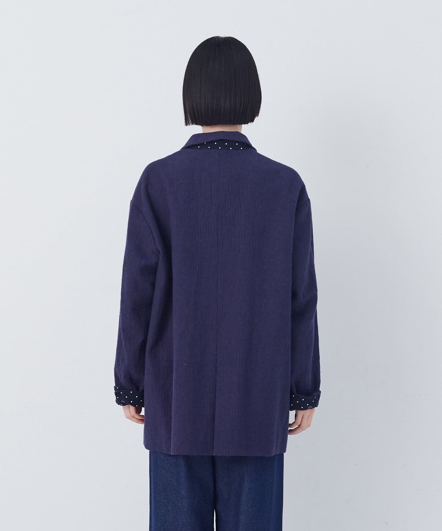 【congés payés】綿麻ツィードジャケット 詳細画像 ブルー系その他 17