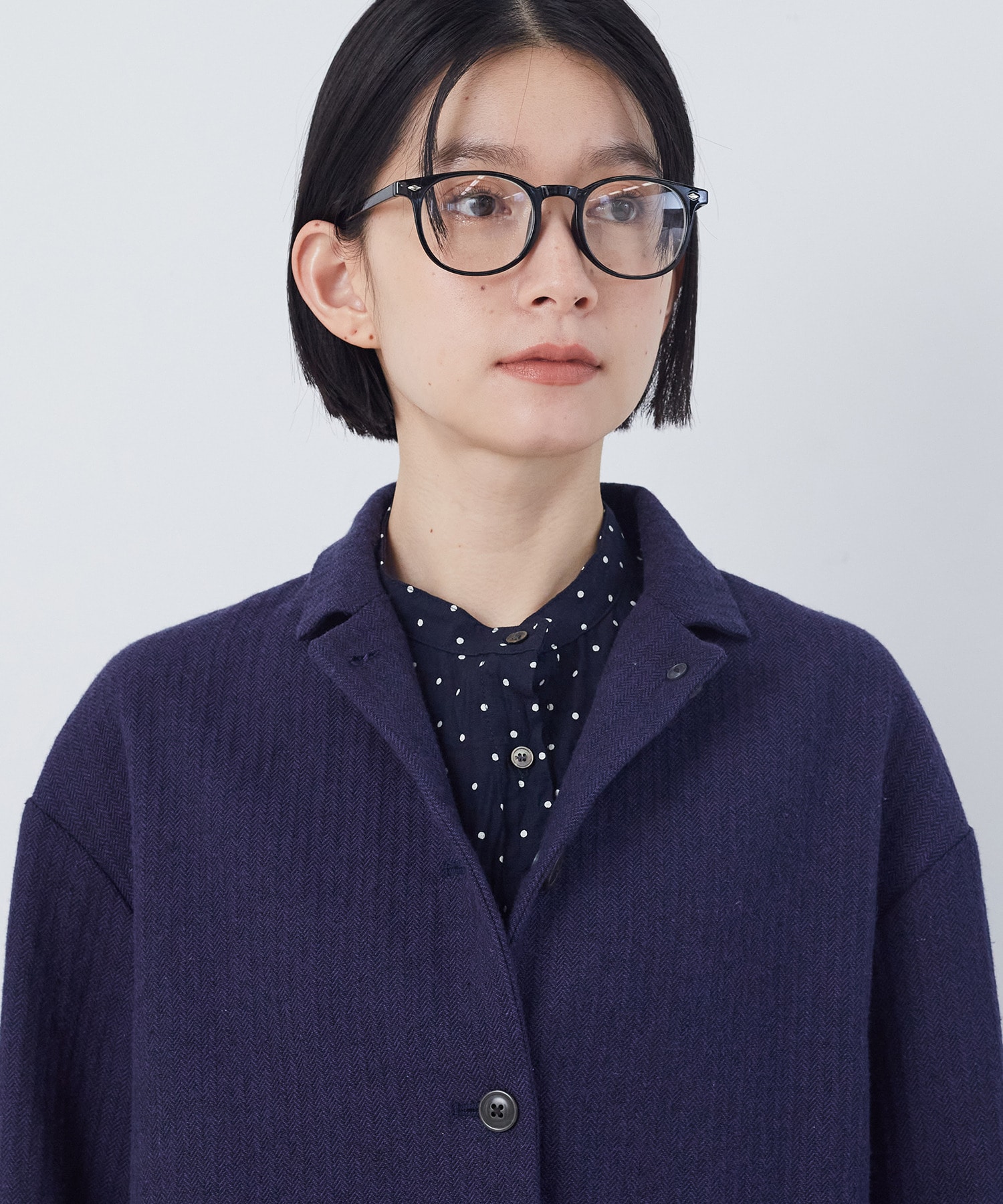 【congés payés】綿麻ツィードジャケット 詳細画像 ブルー系その他 18