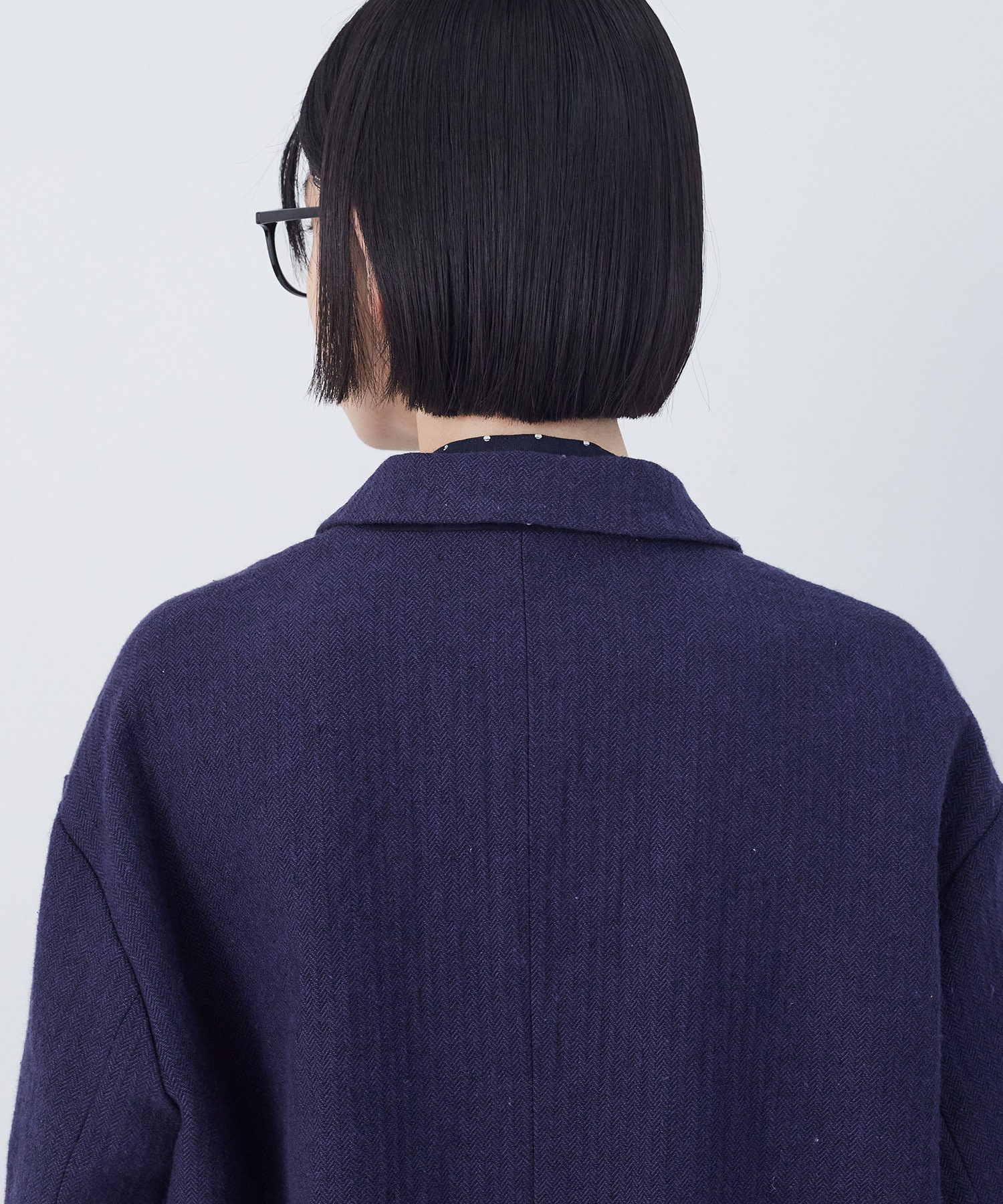 【congés payés】綿麻ツィードジャケット 詳細画像 ブルー系その他 19