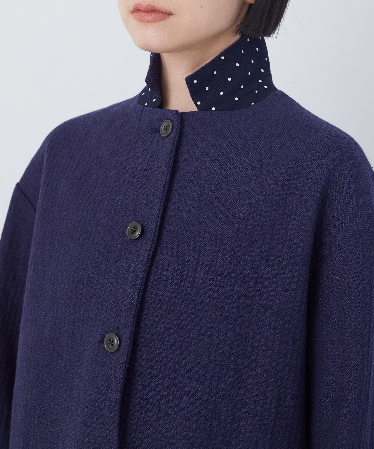 【congés payés】綿麻ツィードジャケット 詳細画像 ブルー系その他 20