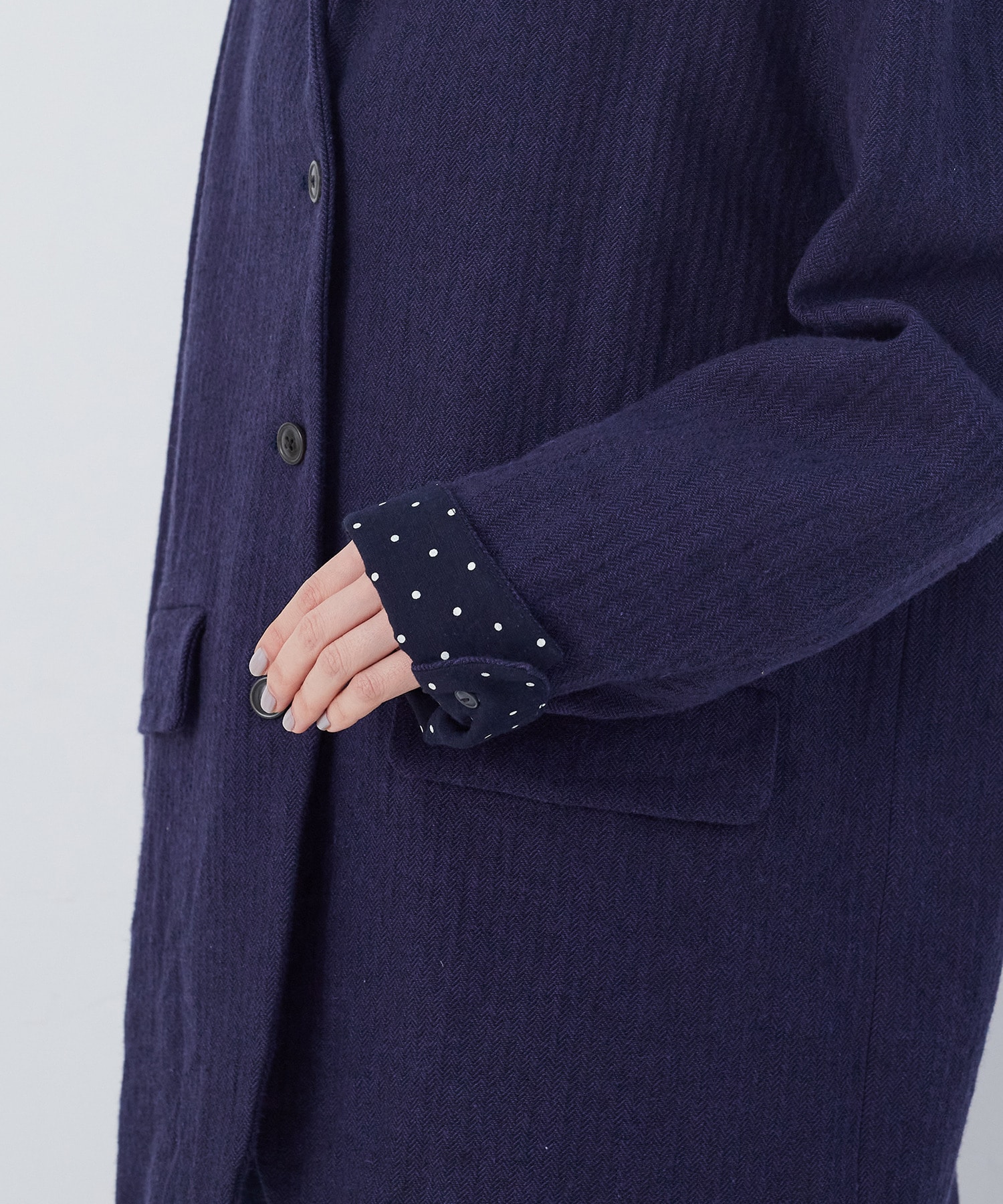 【congés payés】綿麻ツィードジャケット 詳細画像 ブルー系その他 21