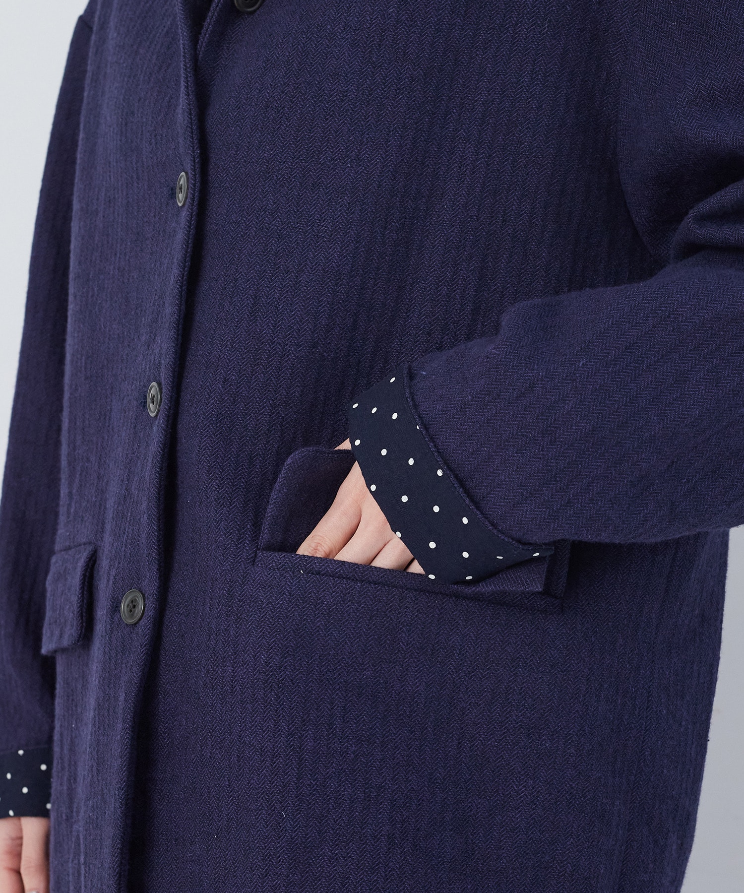 【congés payés】綿麻ツィードジャケット 詳細画像 ブルー系その他 22