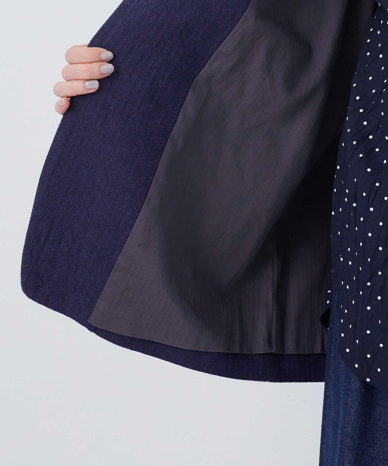 【congés payés】綿麻ツィードジャケット 詳細画像 ブルー系その他 24