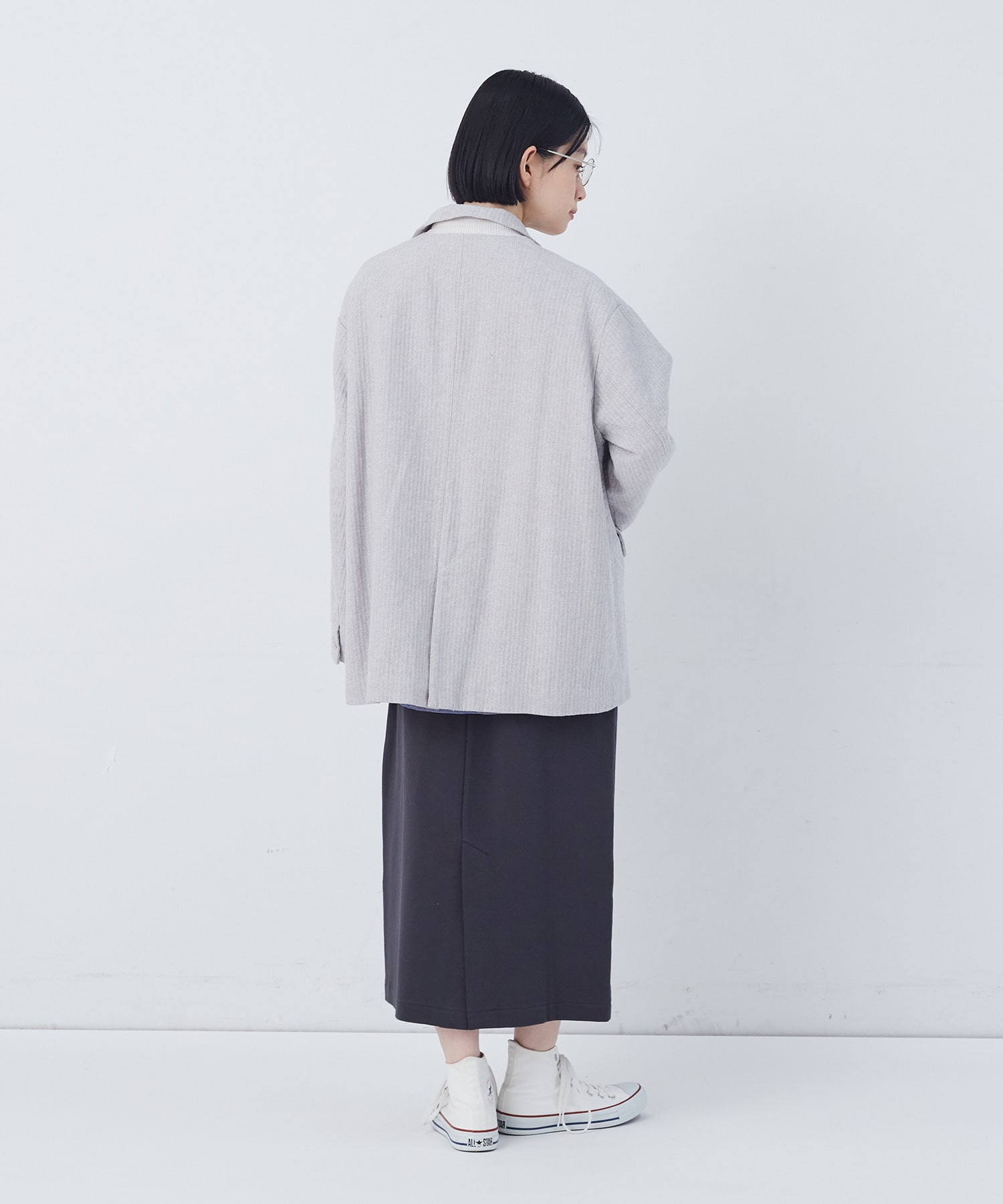 【congés payés】綿麻ツィードジャケット 詳細画像 ブルー系その他 3