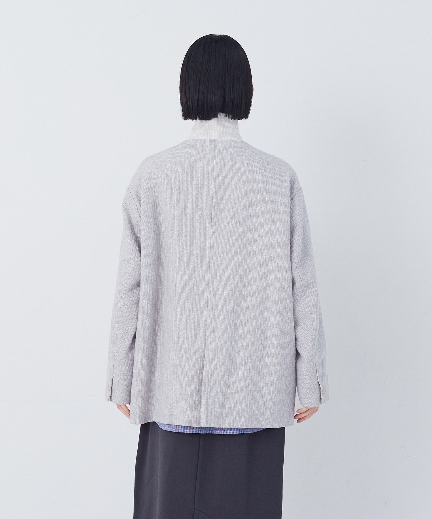 【congés payés】綿麻ツィードジャケット 詳細画像 ブルー系その他 9