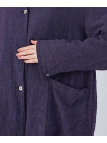 【congés payés】【FAVE】シャーリングシャツジャケット 詳細画像 ネイビー 36