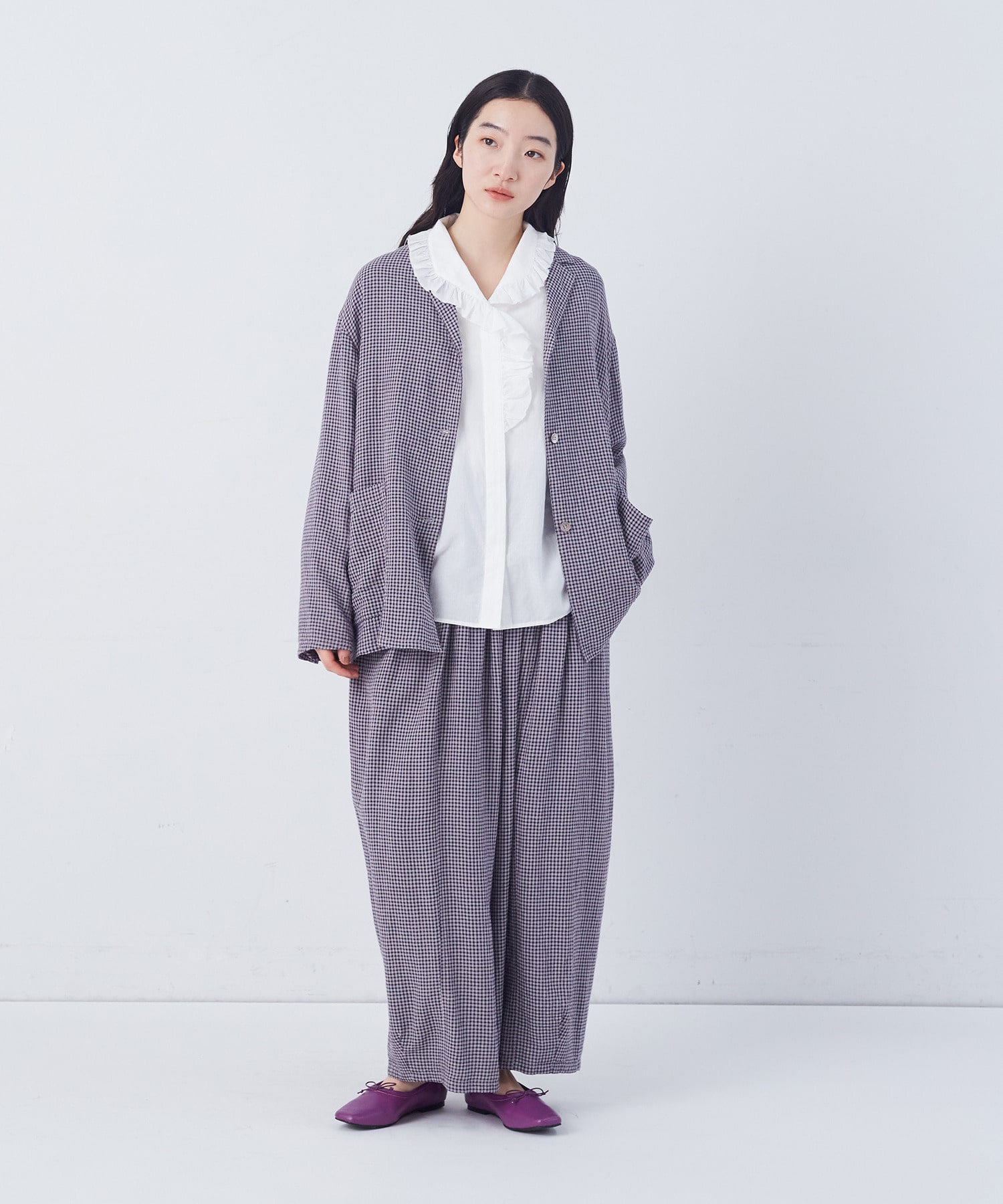 【congés payés】【FAVE】シャーリングシャツジャケット 詳細画像 ネイビー 11