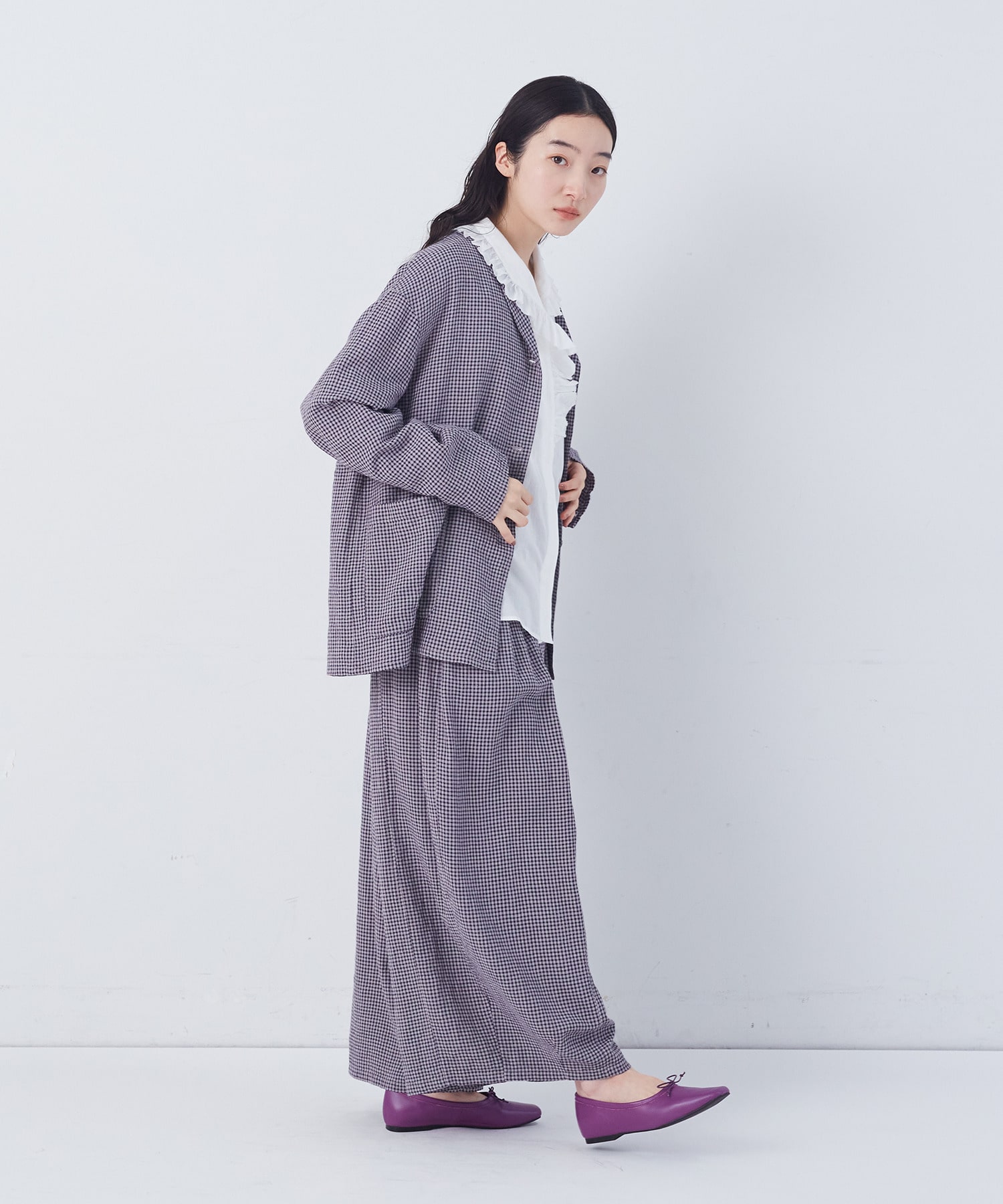 【congés payés】【FAVE】シャーリングシャツジャケット 詳細画像 ネイビー 12