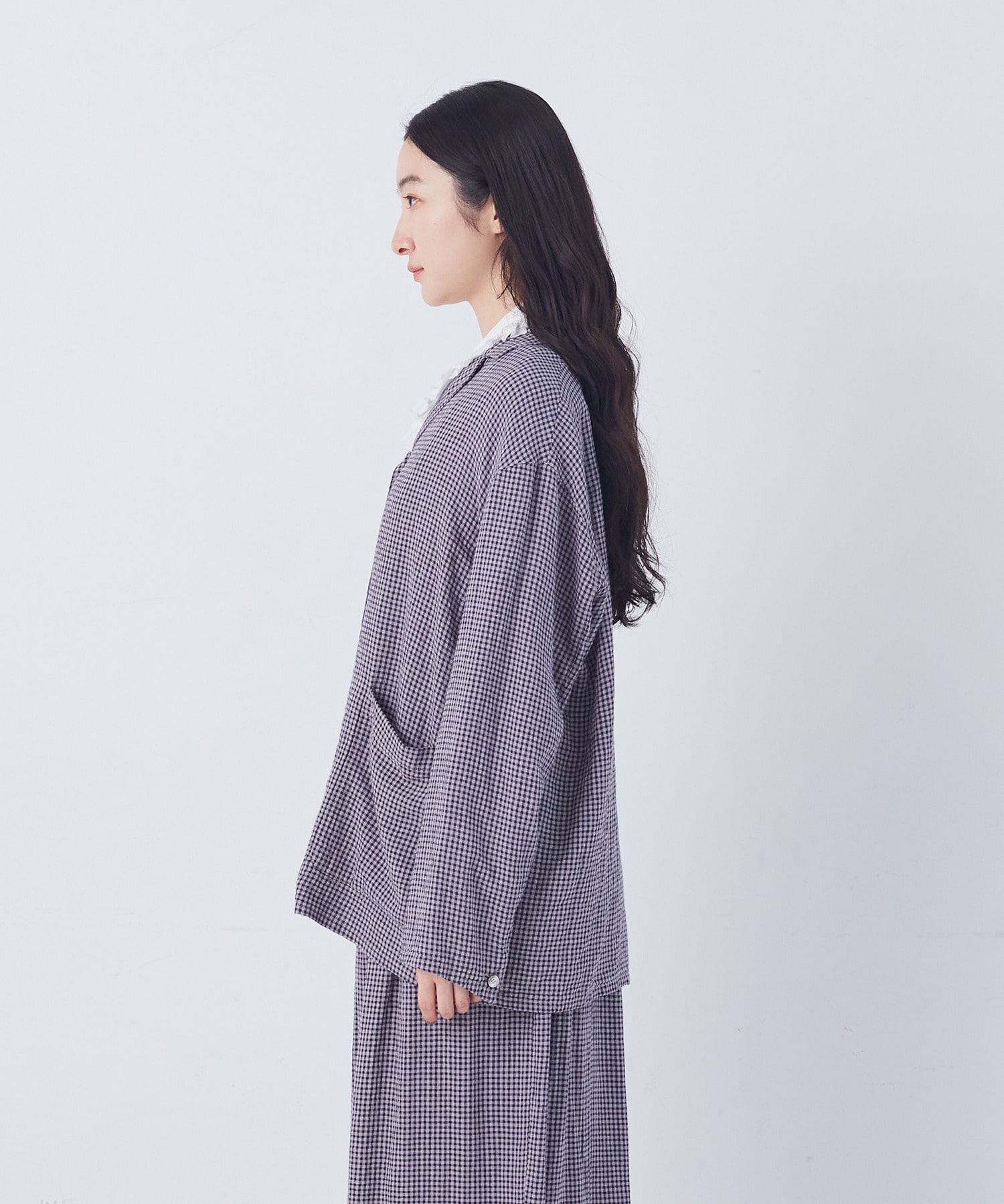 【congés payés】【FAVE】シャーリングシャツジャケット 詳細画像 ネイビー 17