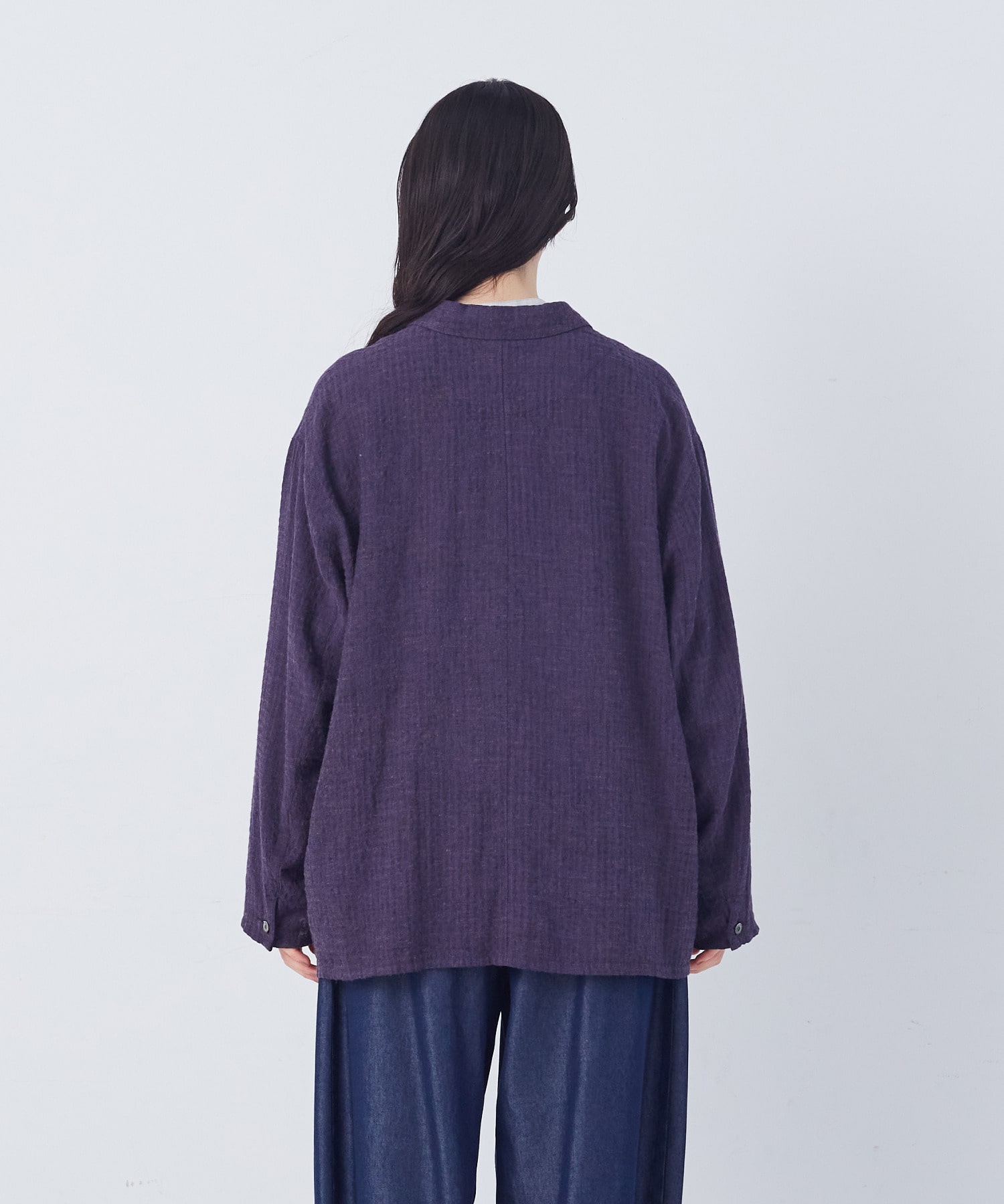 【congés payés】【FAVE】シャーリングシャツジャケット 詳細画像 ネイビー 33