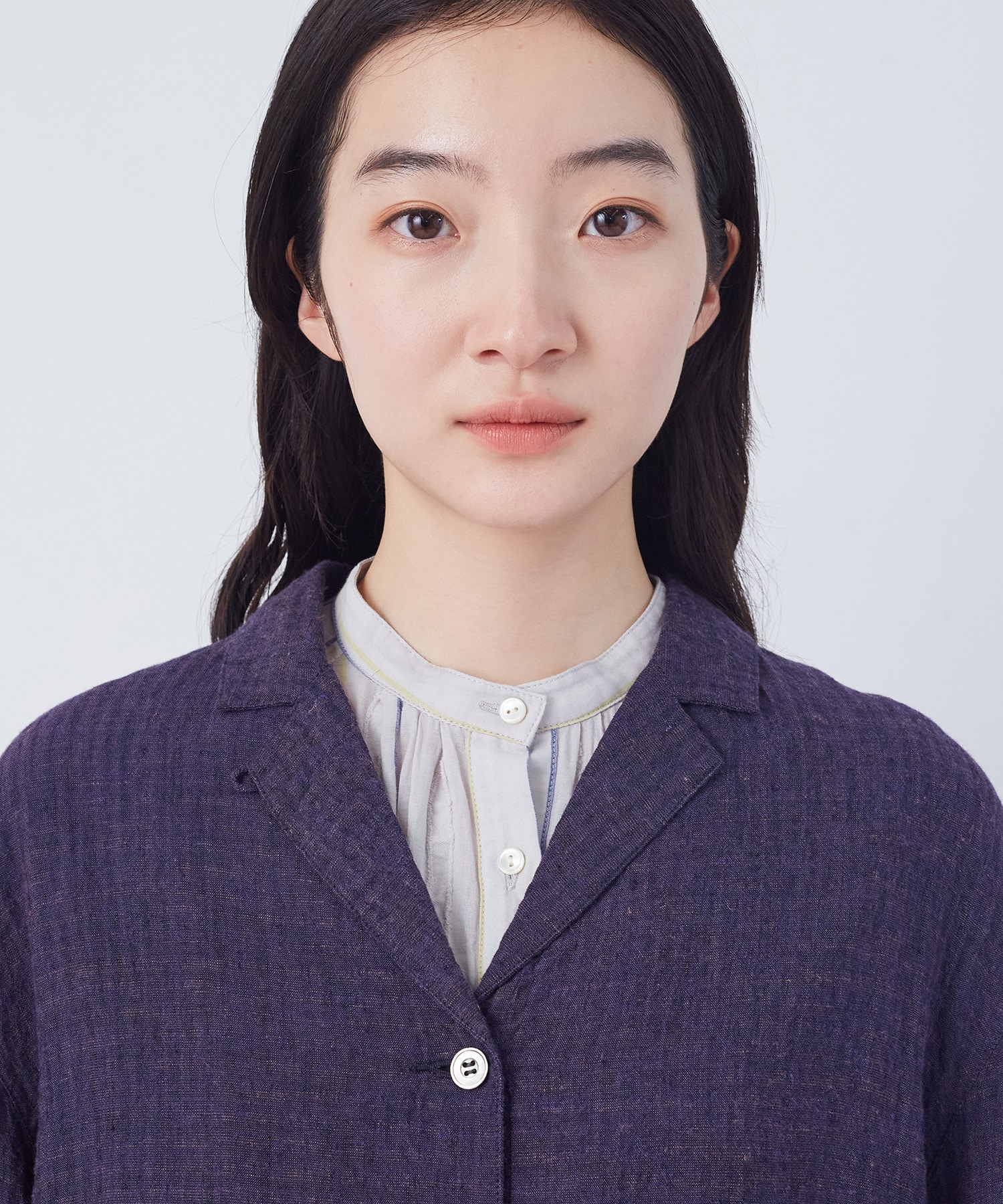 【congés payés】【FAVE】シャーリングシャツジャケット 詳細画像 ネイビー 34