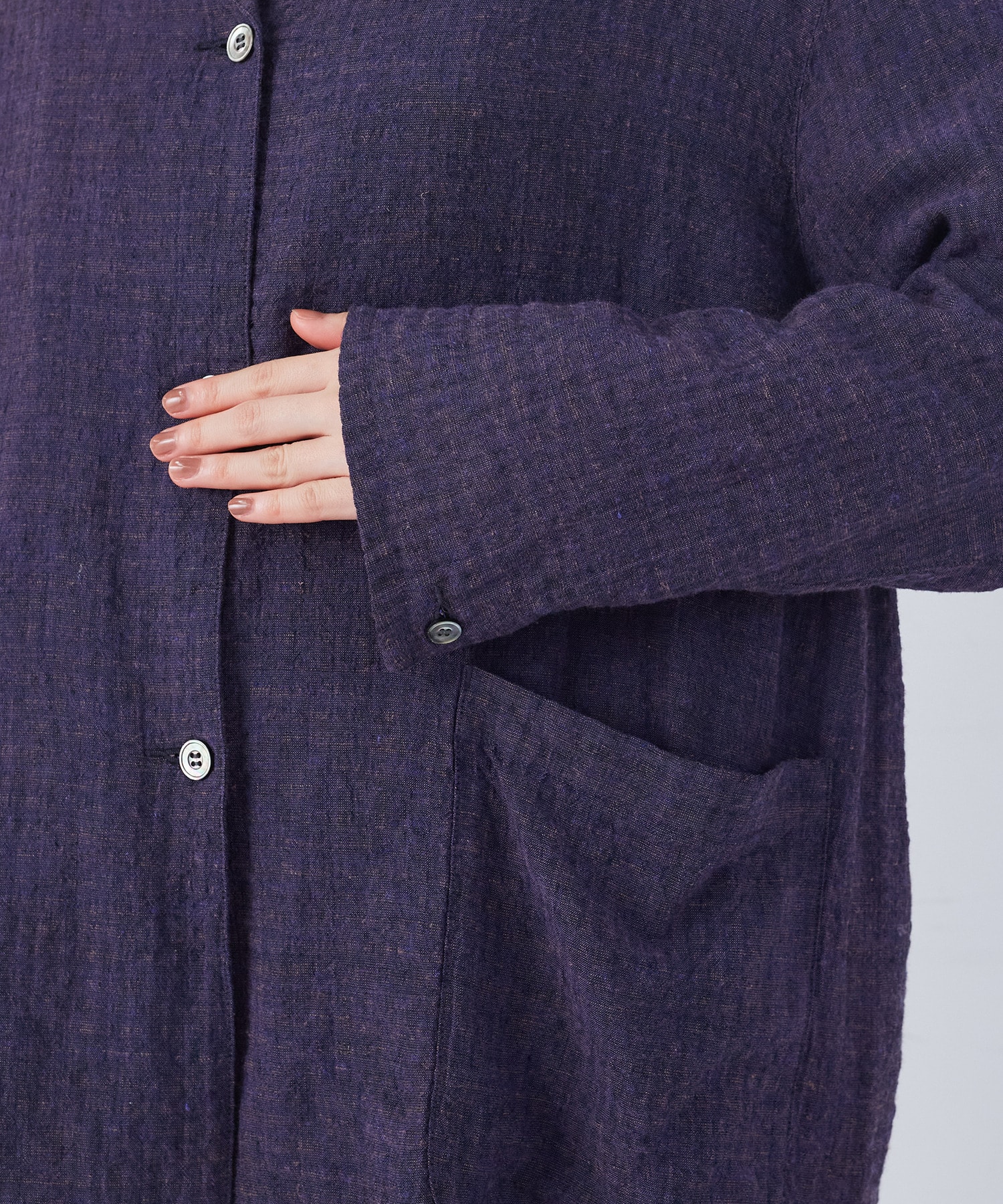 【congés payés】【FAVE】シャーリングシャツジャケット 詳細画像 ネイビー 36