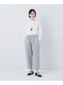 【congés payés】【FAVE】サイドポケットクロップドイージーパンツ 詳細画像 インディゴブルー 1