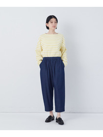 【congés payés】【FAVE】サイドポケットクロップドイージーパンツ 詳細画像 インディゴブルー 16